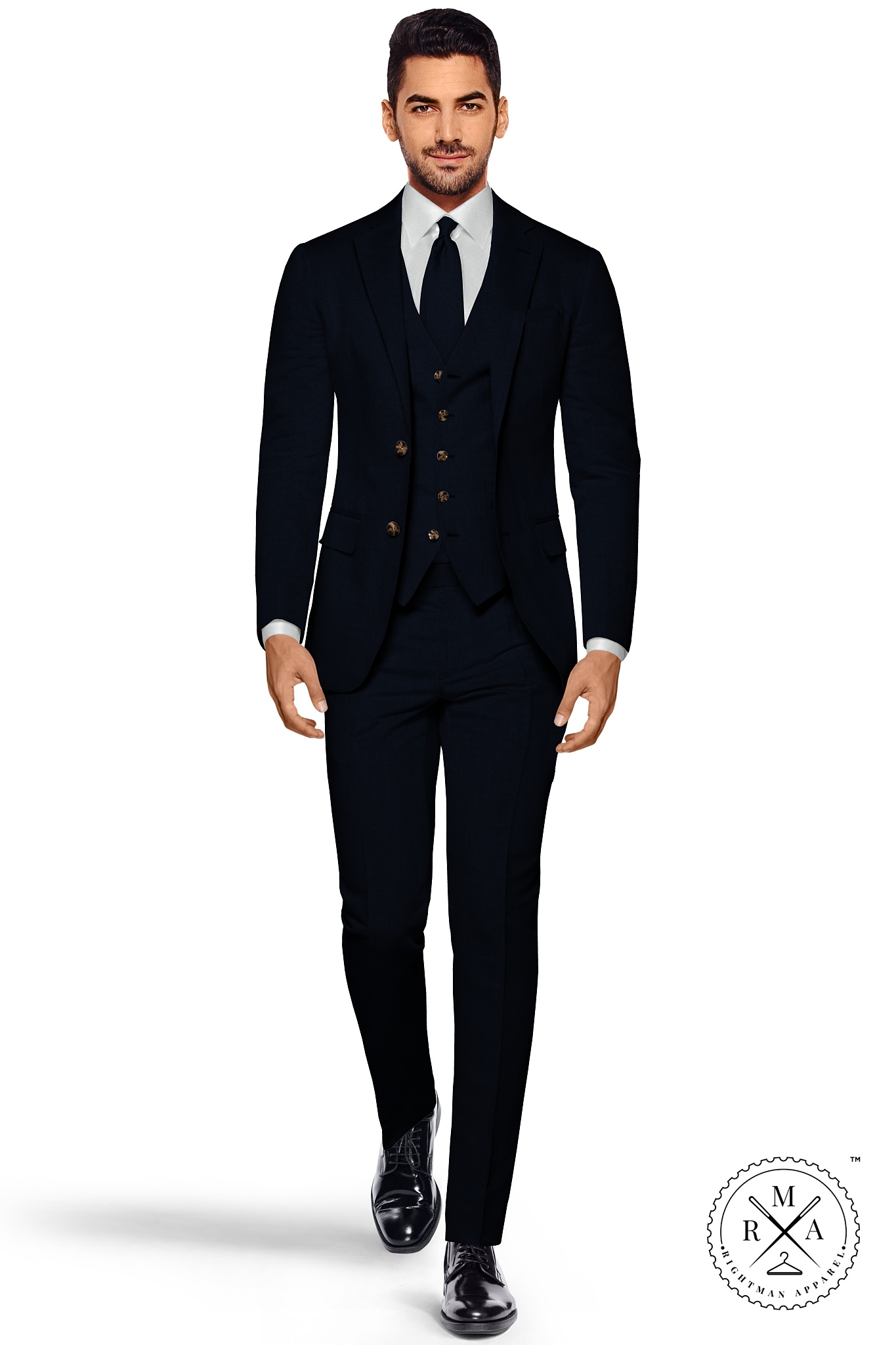 Elegant Dark Blue Three Piece Suit SU215